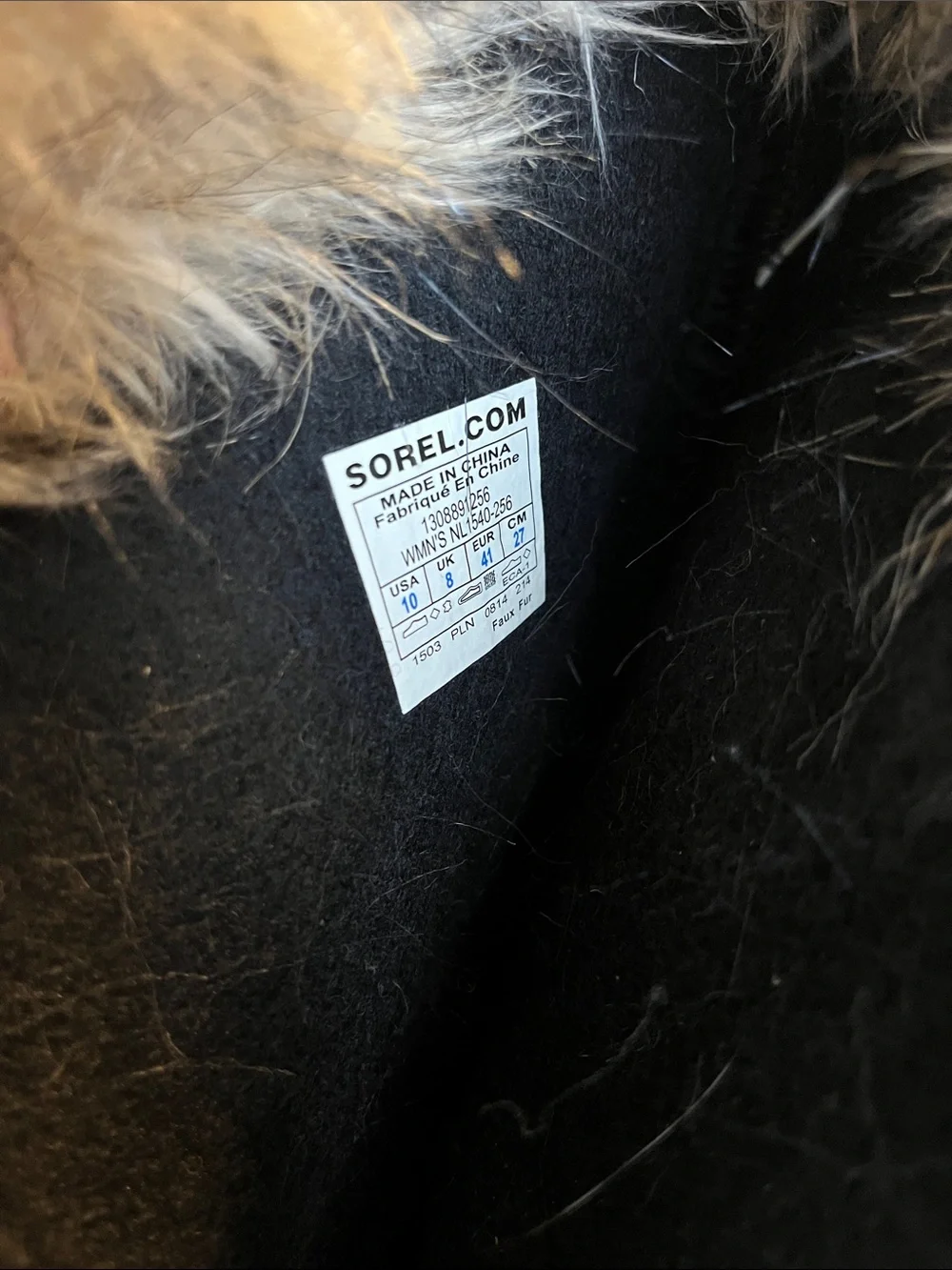 Sorel Black Women's Winter Boots with Faux Fur Trim